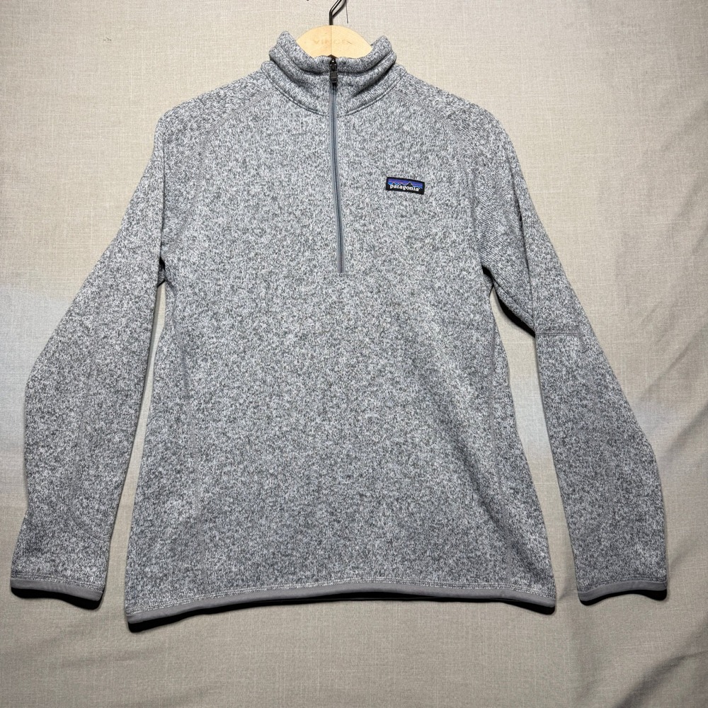 Patagonia Better Sweater Womens M Gray LS Quarter Zip Fleece 25617